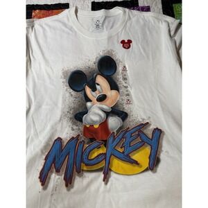 Disney Store Mickey Mouse Mens White T Shirt Size XXL Thinking NWT
